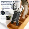 UISEBRT Faltbarer Einkaufstrolley Einrad, Schwarz, 56L Produktbild-Vorschau 3
