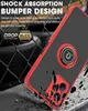A phone case with a ring holder is shown with a background of a chain-link fence and cracked concrete. Produktbild-Vorschau