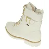 A white winter boot with gold accents, shown from the side against a white background. Produktbild-Vorschau