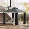 Outsunny Pavillon 3 x 3 m Gartenzelt mit Seitenwand Produktbild-Vorschau 2