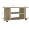 Mobile TV con rotelle Rovere Sonoma 80x40x45 cm Materiale Anteprima dell’immagine prodotto 7