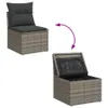 6-tlg. Garten-Sofagarnitur mit Kissen Grau Poly Rattan Produktbild-Vorschau 8