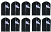 Ten black garment bags are displayed in two rows of five, each containing a light blue garment. Produktbild-Vorschau