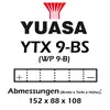 Batteria Yuasa YTX9-BS 12V/8AH sigillata con acido Anteprima dell’immagine prodotto 3