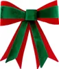 A decorative Christmas bow made of red and green velvet ribbon. Produktbild-Vorschau