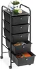A black rolling storage cart with five drawers is shown against a white background. Produktbild-Vorschau
