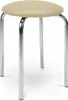 A simple stool with a cream-colored seat and chrome legs, presented on a white background. Produktbild-Vorschau