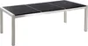 BELIANI Gartentisch Schwarz/Silber Granit/Basalt Edelstahl Produktbild-Vorschau 1