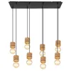 Hängeleuchte, 8-Flammig, Holz braun, schwarz, L 98 cm Produktbild-Vorschau 9