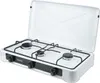 A white portable gas stove with a lid open, shown on a white background. Anteprima dell’immagine prodotto
