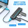 Strex USB 3.0 Hub - USB Splitter - 7 Poorten - 5Gbps - LED Productafbeelding-voorbeeld 2