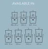 A diagram showing different sizes of pots with corresponding measurements. Produktbild-Vorschau