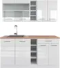 Singleküche Vicco R-Line Weiß Hochglanz/Weiß 160 cm , AP Produktbild-Vorschau 1