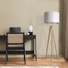 Tischleuchte Dreibein Nachttischlampe Stehlampe E27 Stoff Produktbild-Vorschau 2