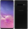Front and back view of a black Samsung Galaxy S10 smartphone. Voir les images du produit