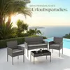 Rattan Gartenset Palese für 4 Personen - grau Produktbild-Vorschau 7