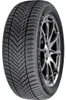 A close-up studio shot of a car tire mounted on a silver rim. Produktbild-Vorschau