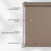 A close-up view of a roller blind with labels pointing out its features. Produktbild-Vorschau