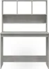 A front view of a gray desk with a hutch. Podgląd zdjęcia produktu
