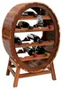 CASARIA® Weinregal Fass 12 Flaschen Akazie Massiv Holz Produktbild-Vorschau 1