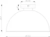 Technical drawing of a ceiling lamp with dimensions indicated. Anteprima dell’immagine prodotto