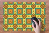 MuchoWow® Schreibtischunterlage Patchwork - Retro - Blumen Produktbild-Vorschau 3
