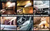 Collage of images showing a handheld steam cleaner being used in various settings: inside an oven, a kitchen exhaust hood, a car, car seats, and on a stuffed animal. Voir les images du produit