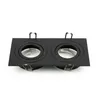 A black, square, double recessed spotlight fixture is shown against a white background. Anteprima dell’immagine prodotto