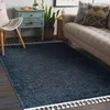Teppich SEVILLA PC00B Streifen blau Franse berber Produktbild-Vorschau 4