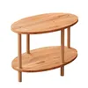 Beistelltisch Oval Eiche 2 Ablagen 70x44 cm Sofatisch Produktbild-Vorschau 7