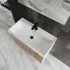 80 cm Badmöbel- Set in goldeiche geriffelt mit Spiegel  | Produktbild-Vorschau 5