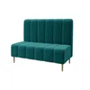 A teal-colored bench with a high backrest and channel tufting, shown against a white background. Anteprima dell’immagine prodotto