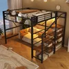 Metalowe łóżko piętrowe z oświetleniem LED, półkami i Podgląd zdjęcia produktu 7