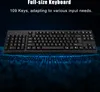 A full-size keyboard is shown against a dark blue background with digital patterns. Podgląd zdjęcia produktu