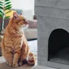 relaxdays Katzenhöhle Hocker in Grau Produktbild-Vorschau 3