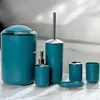6tlg Badset Badezimmer Zubehör Set: (Dunkel Türkis Design Produktbild-Vorschau 3