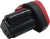A close-up studio shot of a black and red power tool battery pack. Náhled obrázku produktu