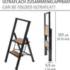 A product image showing a foldable step stool in both an open and folded state, with dimensions indicated. Podgląd zdjęcia produktu