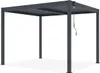 A gray aluminum pergola with a slatted roof and a crank mechanism. Produktbild-Vorschau