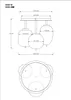 Technical drawing of a ceiling light with dimensions and measurements. Produktbild-Vorschau