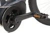 A close-up view of the crankset and pedal of an electric mountain bike. Produktbild-Vorschau