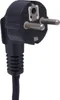 A close-up of a black electrical plug with two metal prongs. Náhled obrázku produktu