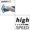 A collage of marketing images for a drill bit set, showing the drill bit tip and text indicating high speed. Voir les images du produit