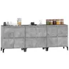 vidaXL Sideboards 3 Stk. Betongrau 60x35x70 cm Produktbild-Vorschau 4