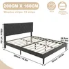 LZQ Polsterbett 160 x 200 cm Doppelbett mit Leder Kopfteil, Produktbild-Vorschau 2
