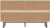 The back view of a wooden sideboard with black metal legs. Náhľad obrázku produktu