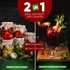 A split image showing jars of preserved food on the left and a glass of mulled wine on the right, with promotional text. Anteprima dell’immagine prodotto
