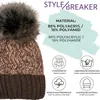 styleBREAKER Damen bunte Strick Bommelmütze mit Fleece Produktbild-Vorschau 5