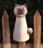 Zaunhocker Katze aus Keramik Dekofigur Gartenfigur Produktbild-Vorschau 4