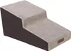 A two-step pet stair with a beige fabric surface and dark brown sides, shown against a white background. Produktbild-Vorschau